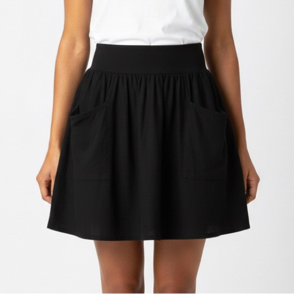 Elegant black A-Line Skirt with Pockets